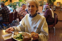 Kay enjoys her carrot-cashew loaf.