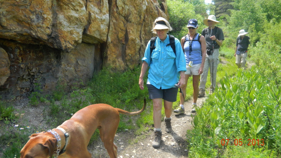 Jack leads the way down the trail.