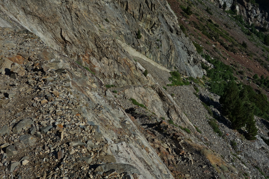 The trail zig-zags its way up this dramatic slope.