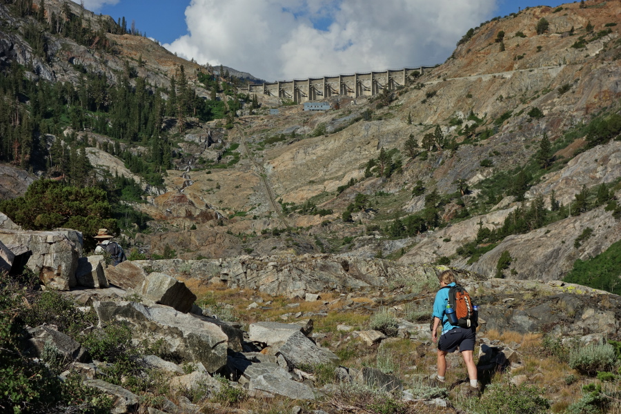 The Gem Lake dam lies high above.