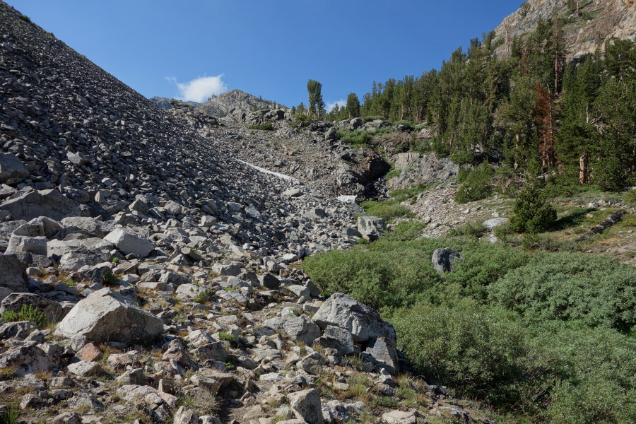 The trail continues to climb up to Spooky Meadow.