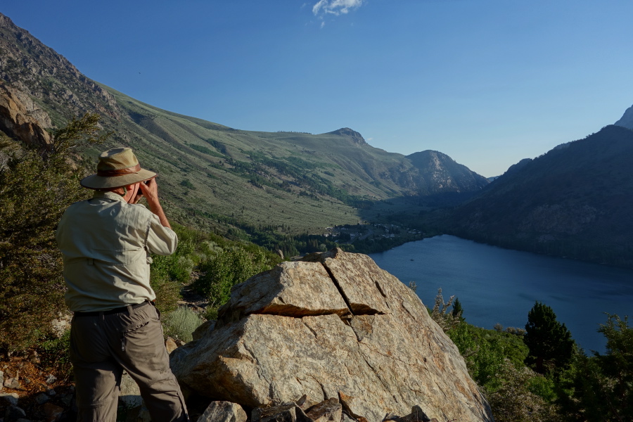 Brian shoots a photo back toward the trailhead at Silver Lake.
