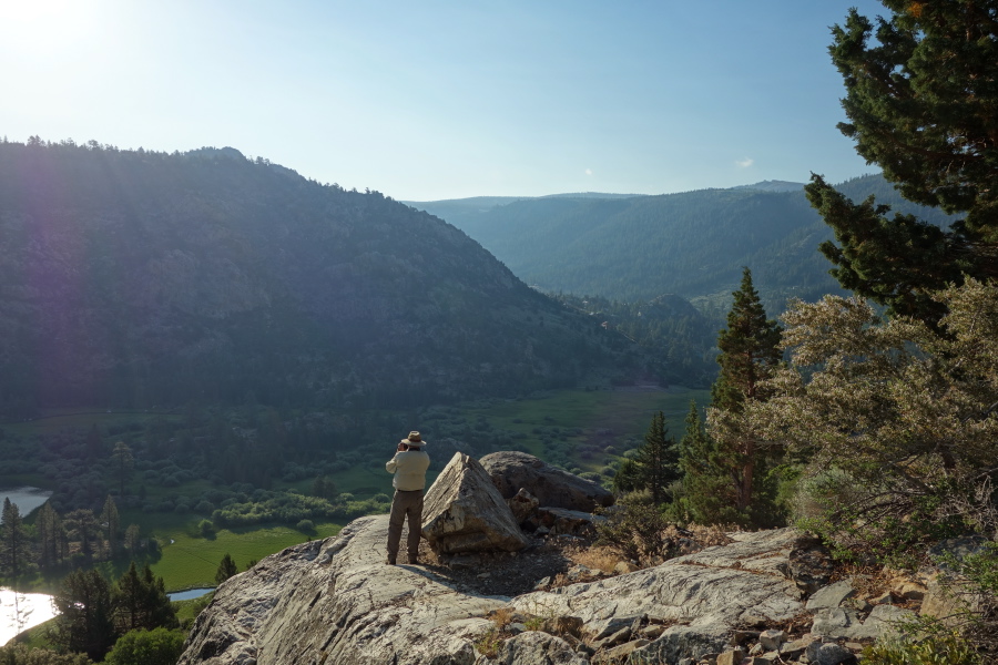 Brian photographs the valley below.