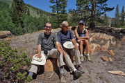 Bill, David, Jack (under the tree), and Laura on the High Trail