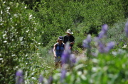 Laura and Bill descend the trail.
