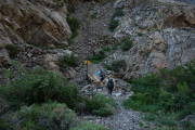 Crossing Rush Creek on our way up the trail