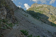 Climbing the Pile of Rock above Agnew Lake