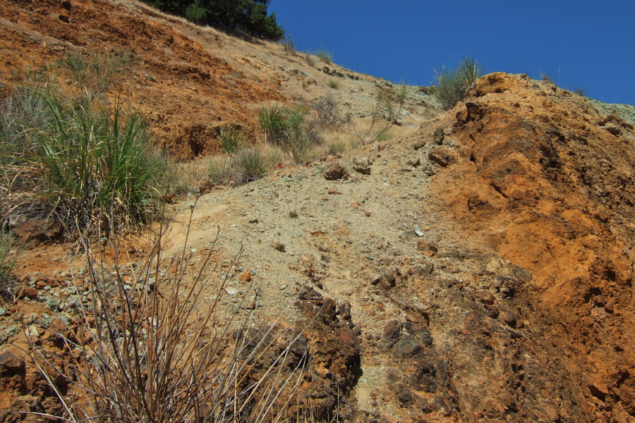 The descent route from the summit