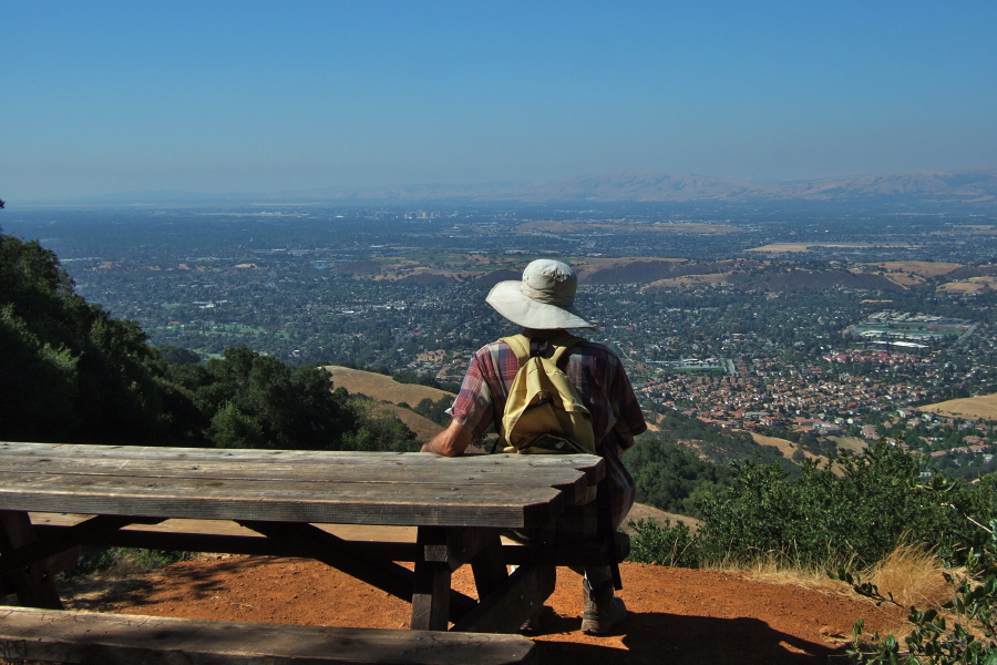 David enjoys the view from the Catherine Tunnel picnic bench.