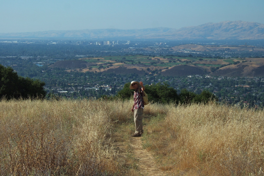 David descends Prospect Trail.