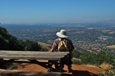 David enjoys the view from the Catherine Tunnel picnic bench.