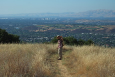 David descends Prospect Trail.