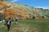 Frank and Gino prepare to climb to the summit of Mine Hill.