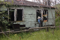Bill takes a close-up photo of the kitchen.