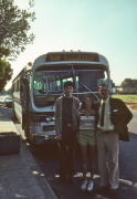 David and Bill get ready to board the bus.