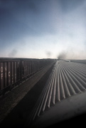 Passing over the featureless plains of Wyoming