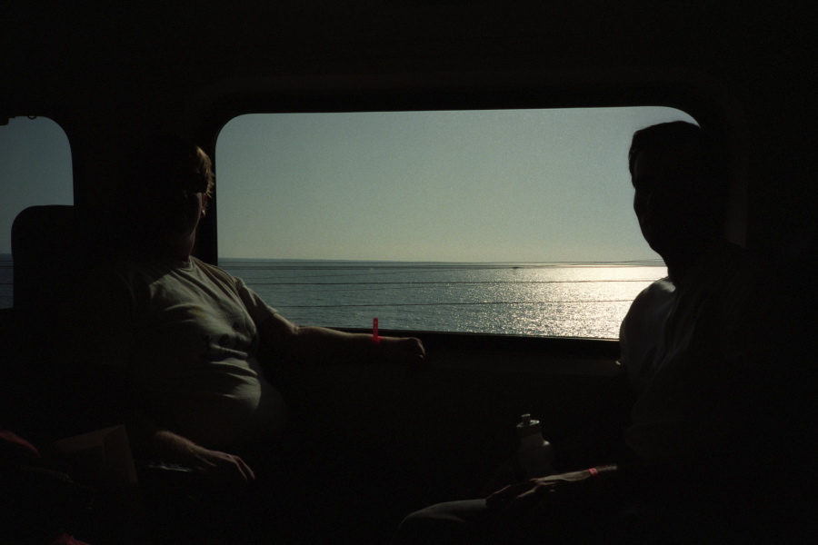 Chris and Bill enjoy the return trip up the coast.