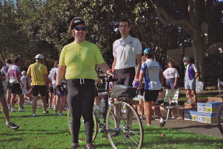 Chris and Bill at San Juan Capistrano rest stop