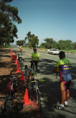 Chris reaches the top of Torrey Pines Grade.
