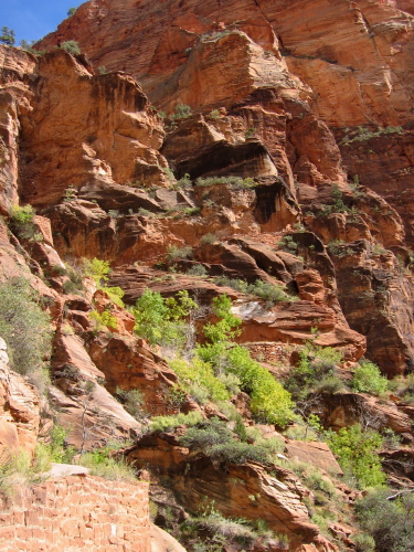 Looking back up at the route.