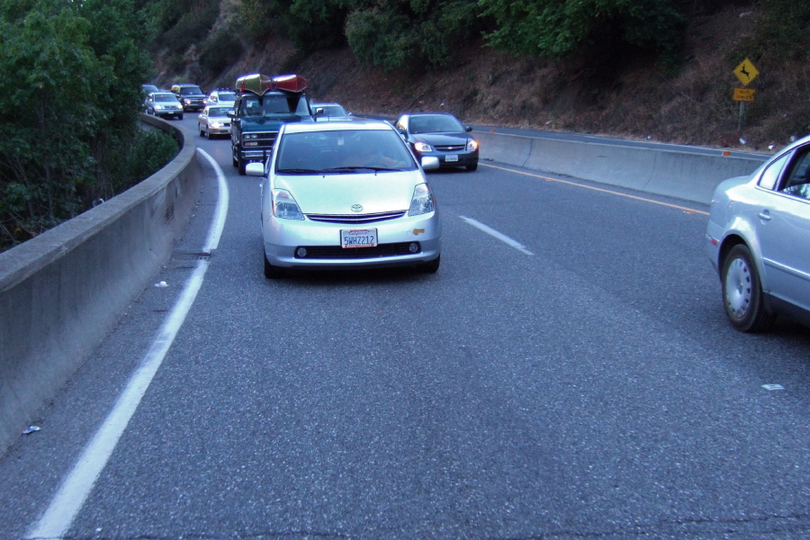 Bumper-to-bumper traffic on CA17 past The Cats