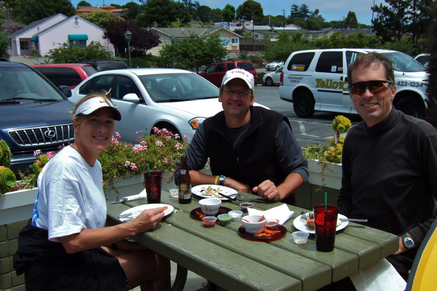 Laura, Michael, and Bill finish lunch at Zameen.