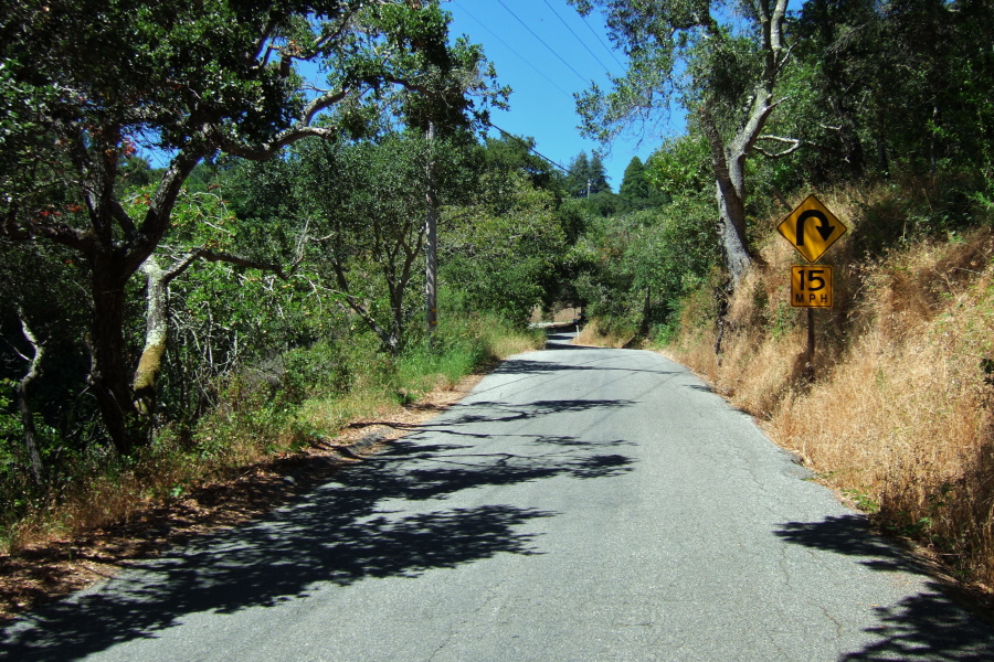 Upper reach of Rodeo Gulch Rd.