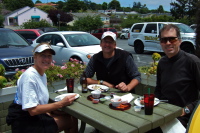 Laura, Michael, and Bill finish lunch at Zameen.