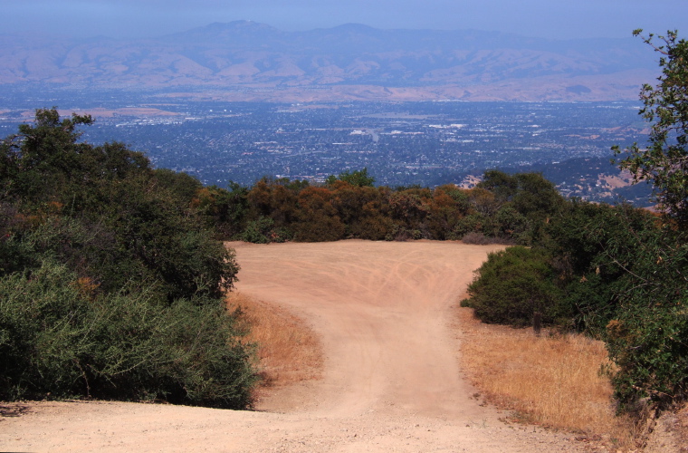 San Jose and Mt. Hamilton from the top of the Aquinas Trail.
