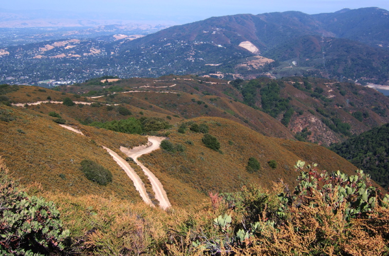 Aquinas Trail descends to Sheldon Rd.