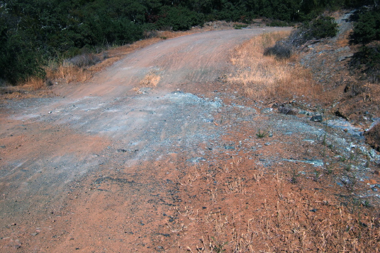 Serpentine deposit across the road.