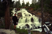 Bill at a cascade by the road.