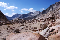 High peaks of Little Lakes Valley from Mono Pass Trail.