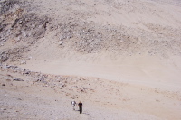 David and Ron follow Bill up the use-less trail.