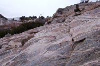 Slabs that must be crossed can be slippery when wet.