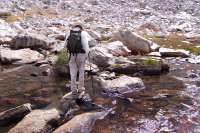 David crossing the creek.
