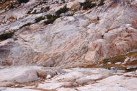The large rock at Lower Conness Lake.