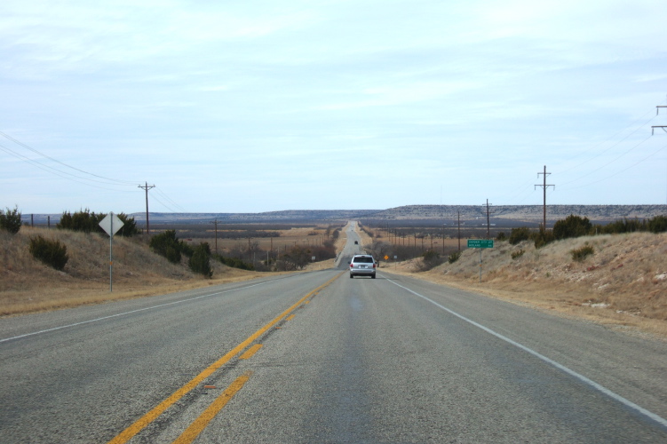 Heading west on TX-158 from US-87.