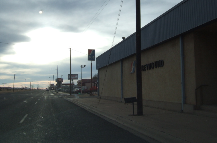 Passing the Greyhound Depot on Business 20, Midland, TX.