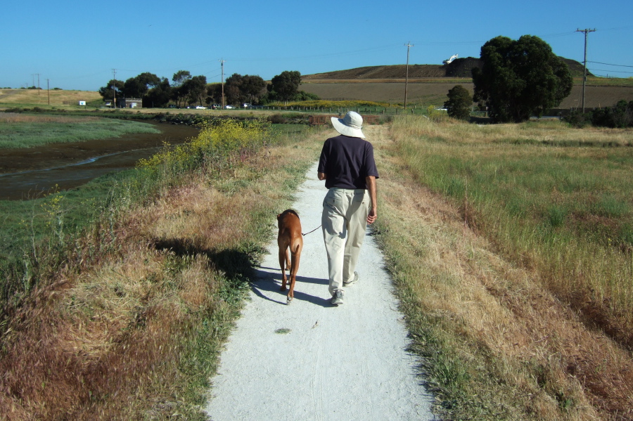 Kumba and David on the trail
