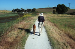 Kumba and David on the trail