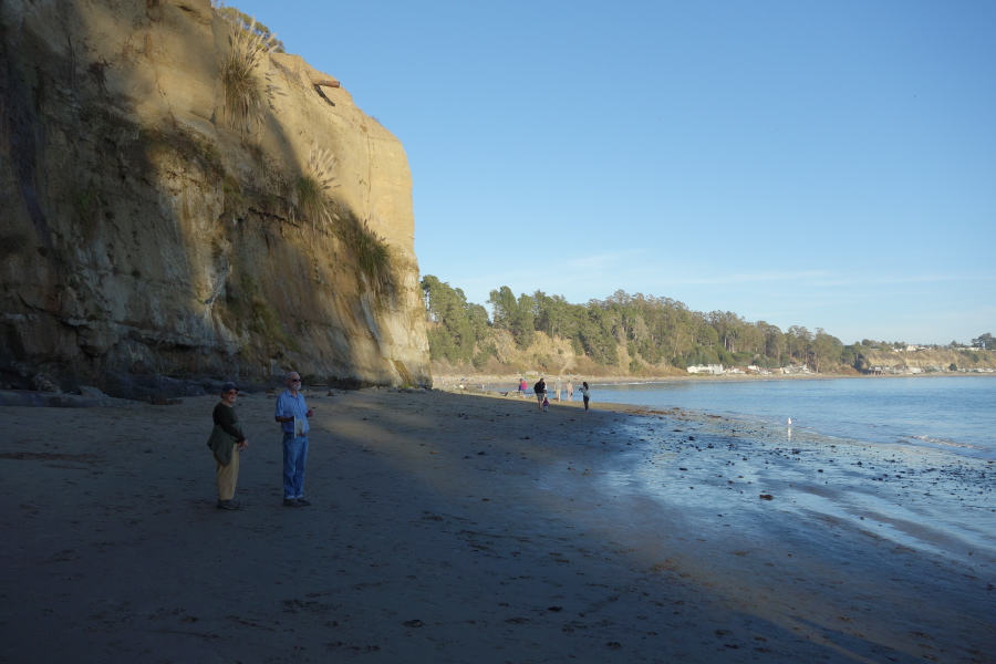 Mary Anne and Jules below the Capitola cliffs