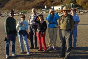 The group stops to enjoy the view from New Brighton Beach.