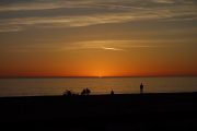 The sun disappears below the horizon.