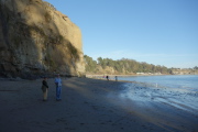 Mary Anne and Jules below the Capitola cliffs