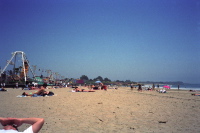 View down the beach and boardwalk