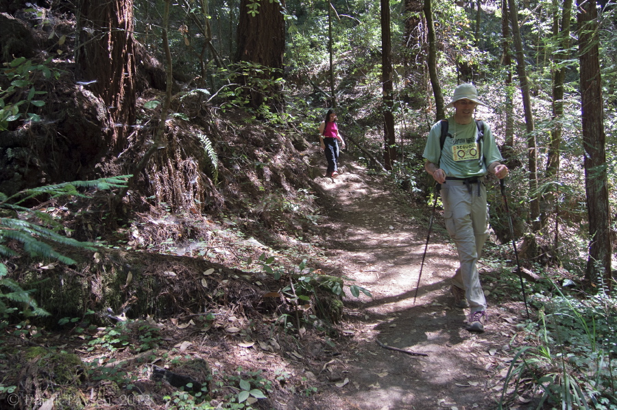 Stella and Bill descend Sunset Trail.