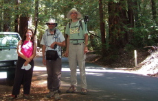 Stella, Frank, and Bill at the start of the hike