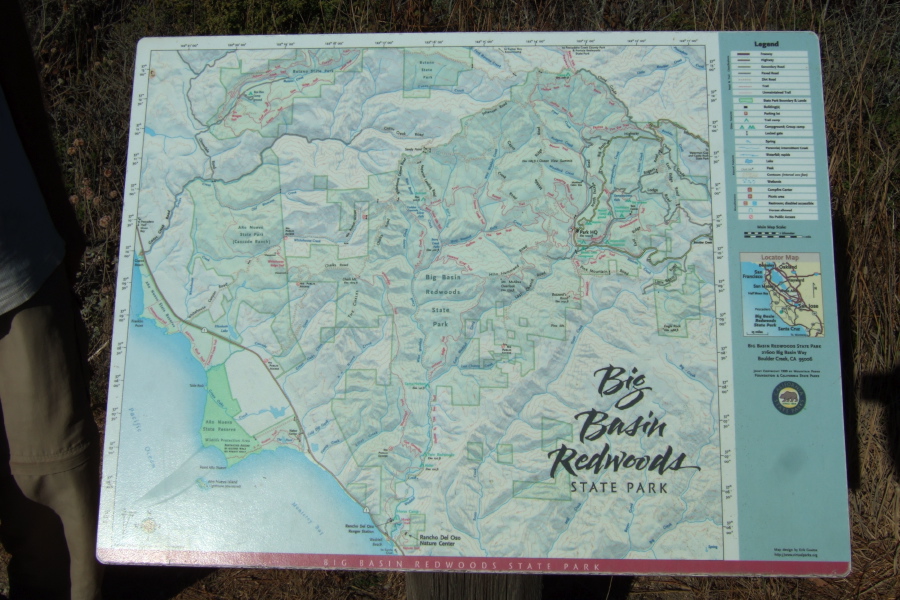 Big Basin Map at Waddell Creek trailhead