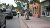 Squeezing past the SUVs in Capitola (10ft)